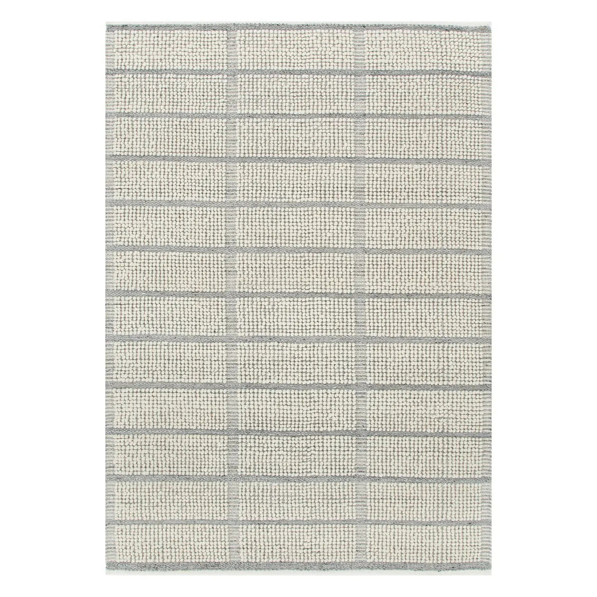 Albany Ivory Grey Wool Rug | Full rug design
