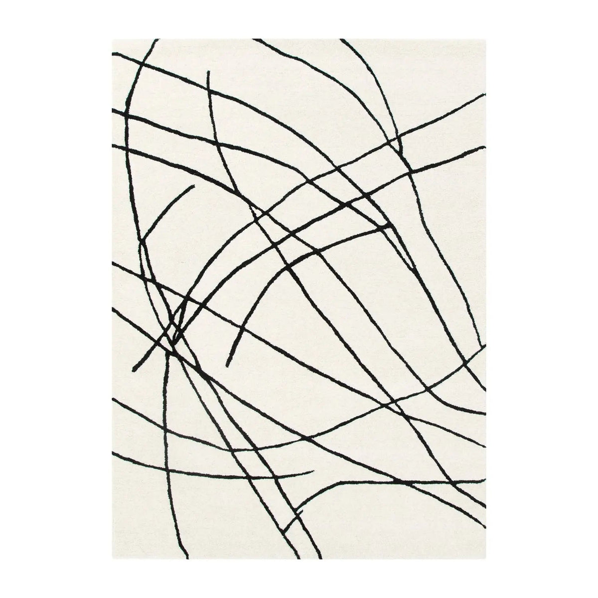 Alison Ivory Charcoal Wool Rug | Full rug design