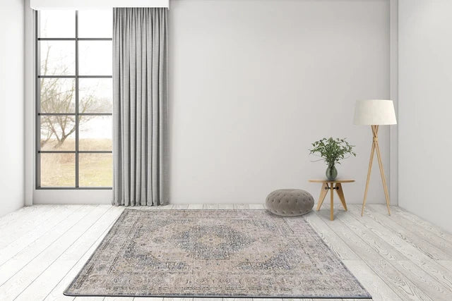 Allen Blue Cream Traditional Rug