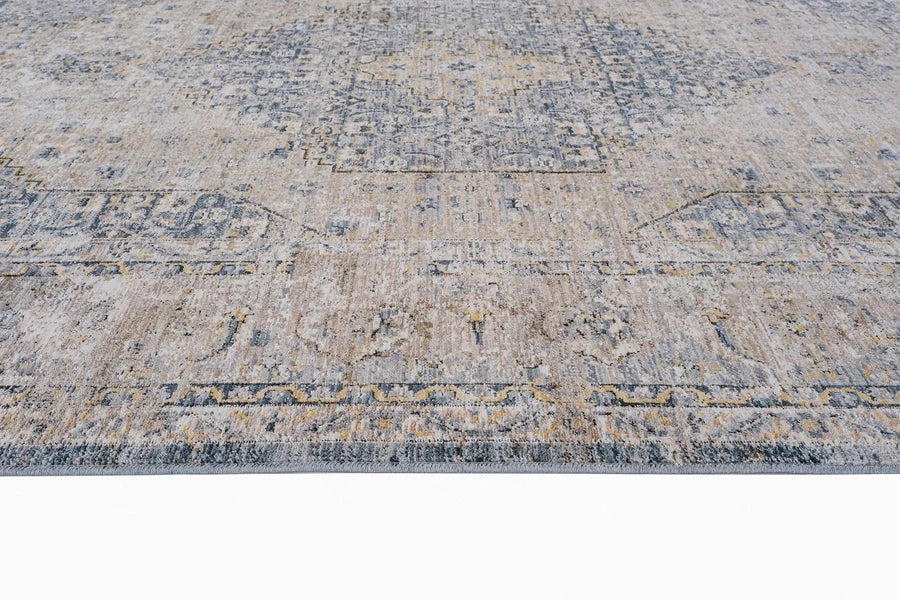 Allen Blue Cream Traditional Rug