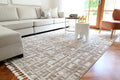 Bilbao Kubra Contemporary Beige Rug — close-up of texture