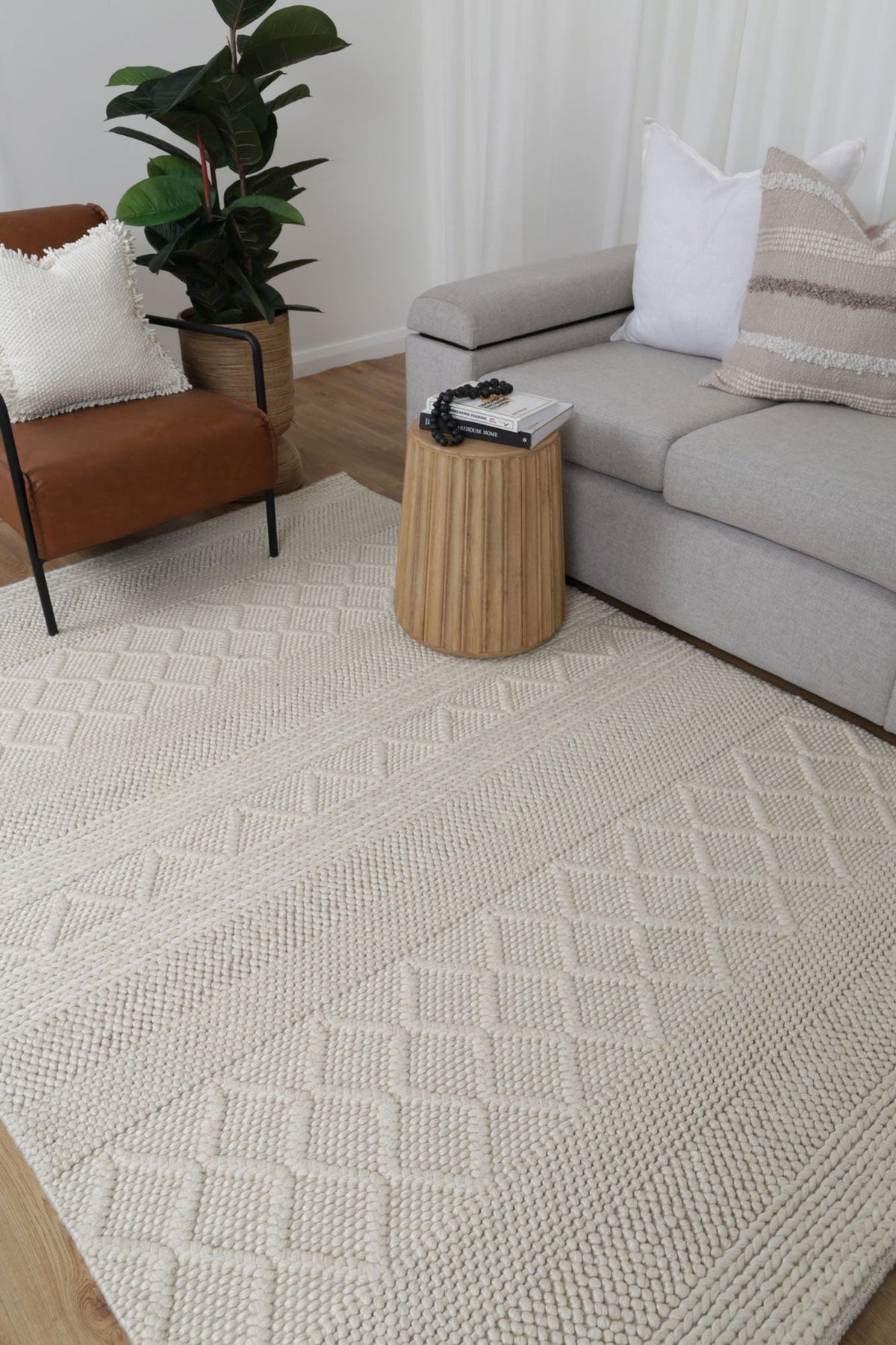 Bella Handwoven Wool Natural Ivory Rug – lifestyle and room inspiration