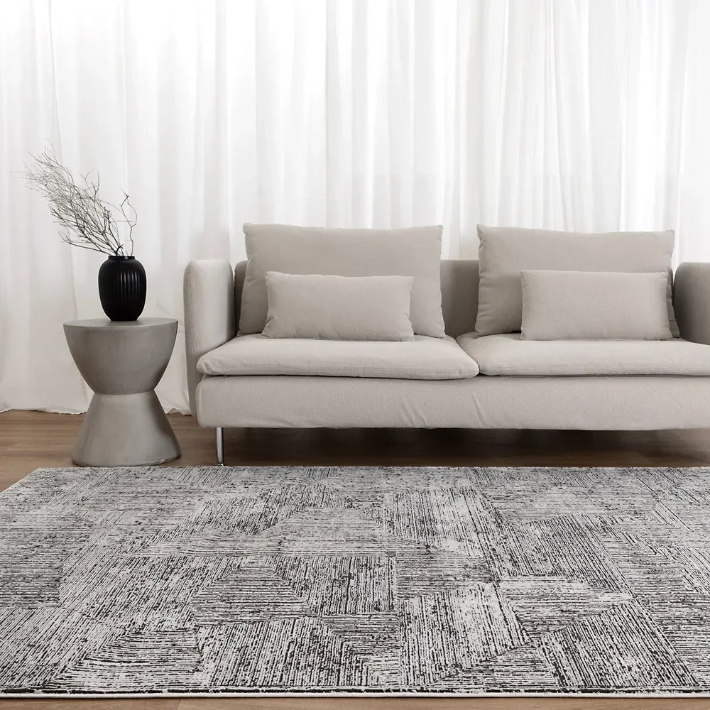 Calvin Klein Abstract Floor Rug Cream/Black