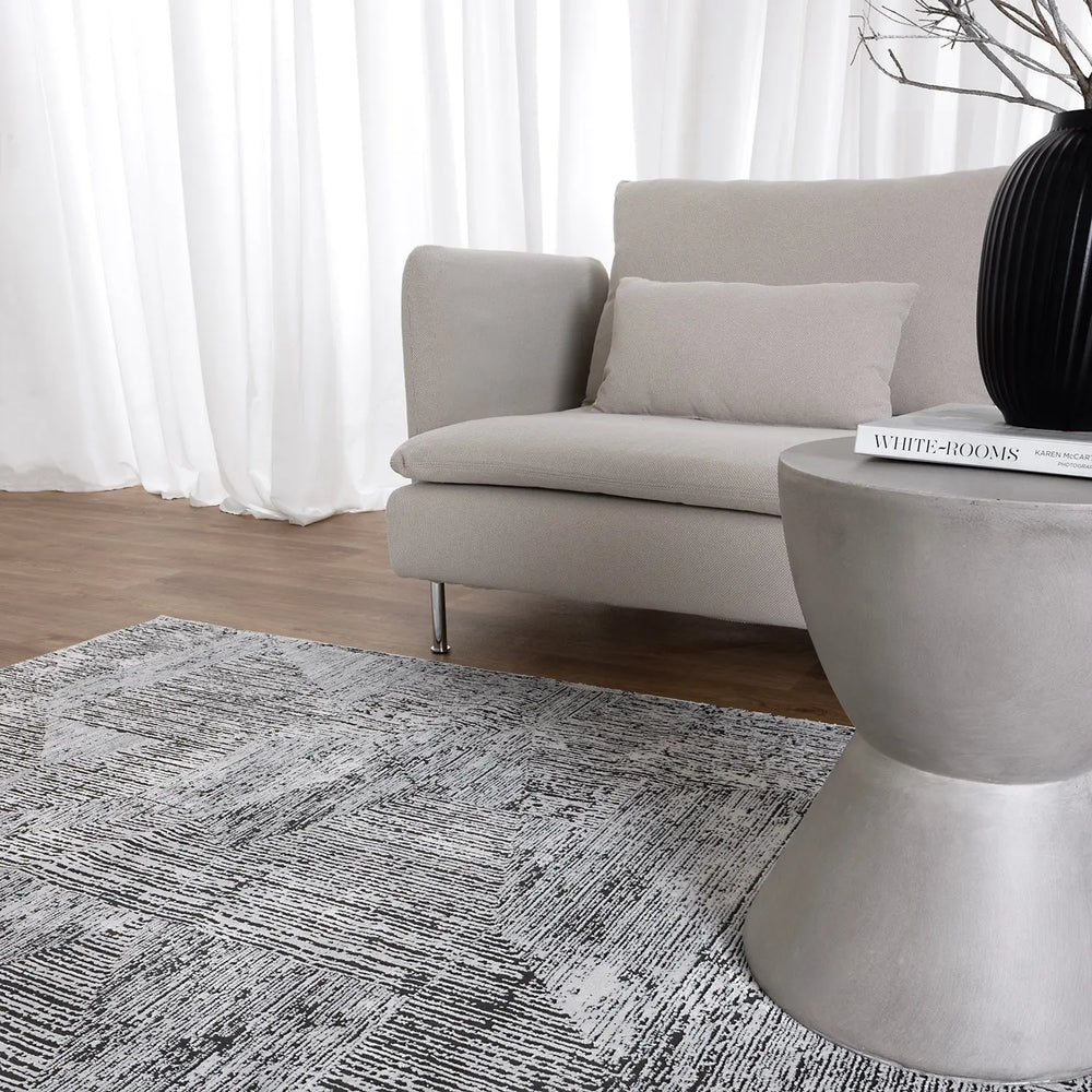 Calvin Klein Abstract Floor Rug Cream/Black
