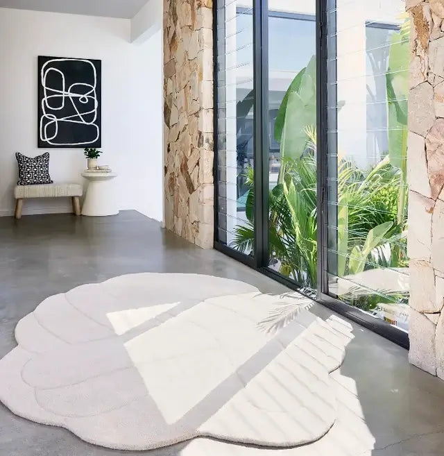 Coral Irregular Wool Rug
