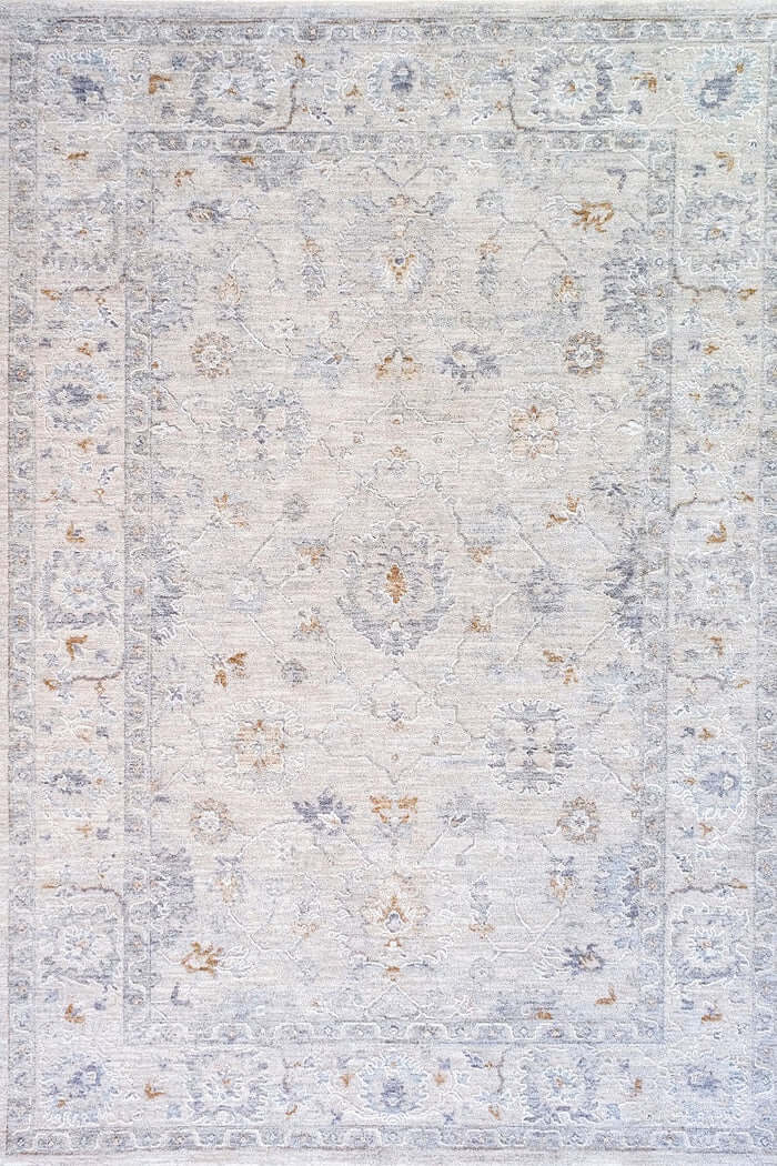 Crucial Floral Light Grey Transitional Rug