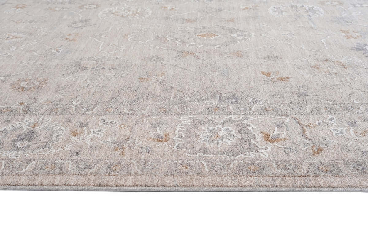 Crucial Floral Light Grey Transitional Rug