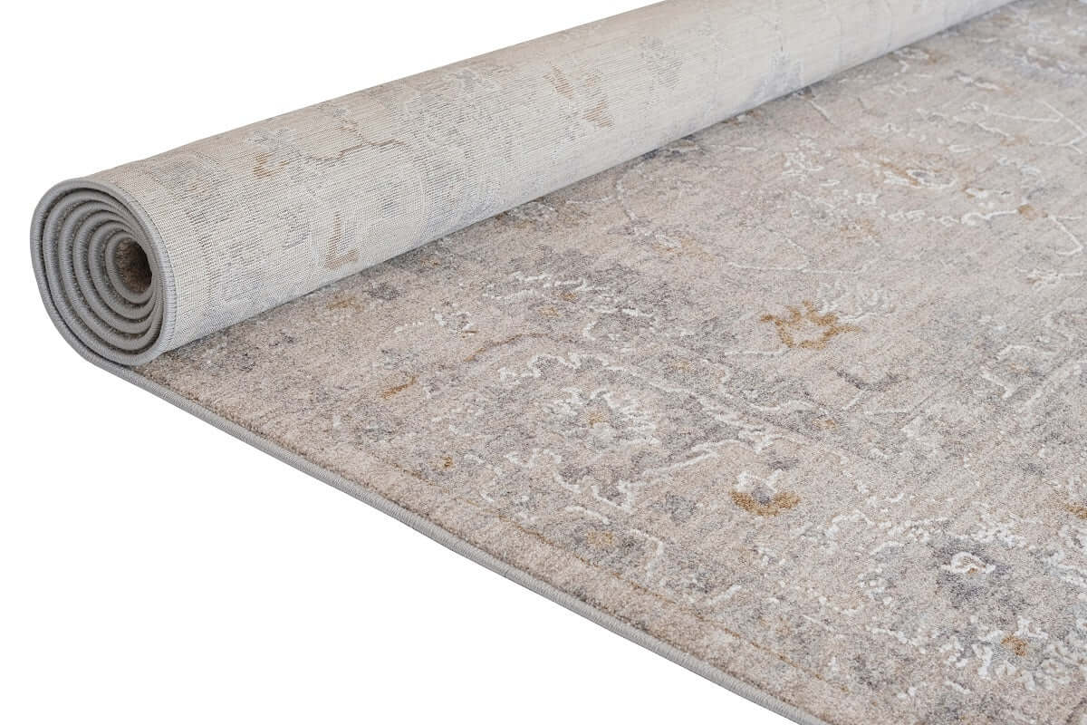 Crucial Floral Light Grey Transitional Rug