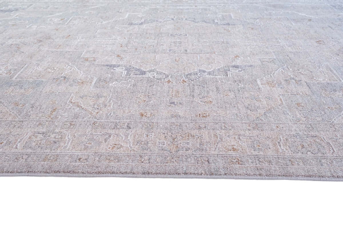 Crucial Light Grey Traditional Rug