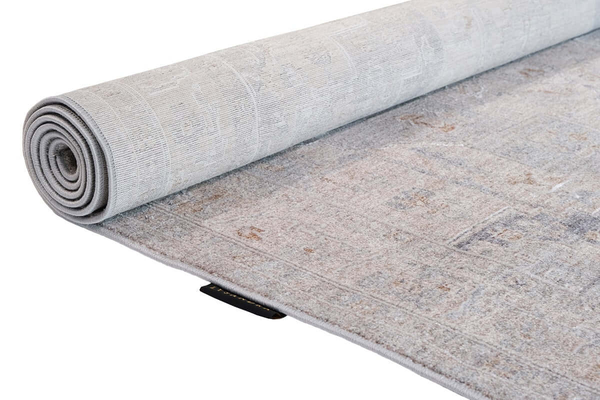Crucial Light Grey Traditional Rug