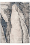 Abstract rug with gray and beige colors