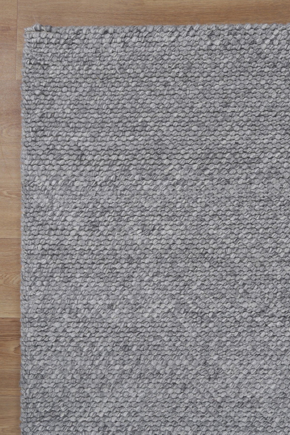 Wayanad Handwoven Wool Grey Rug – product gallery photograph 4