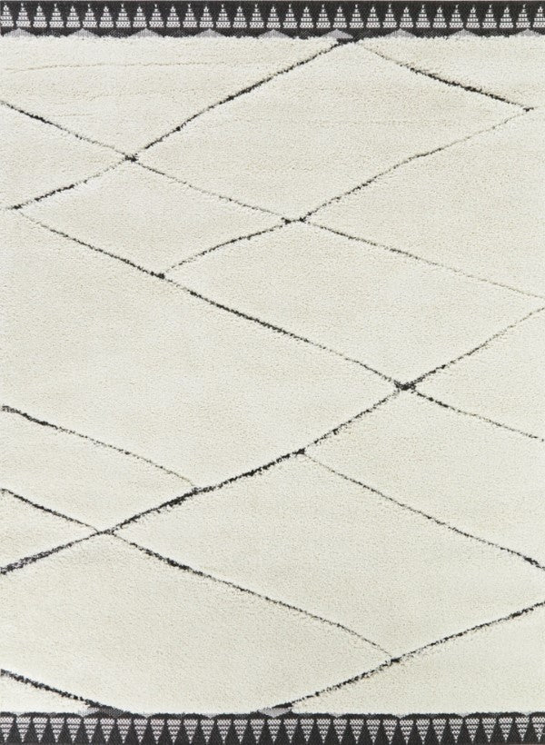 Liege Moroccan Cream Black Rug — product photograph 1