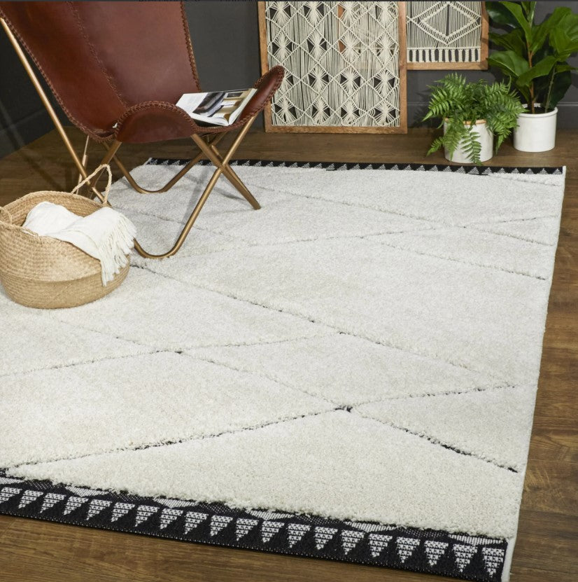 Liege Moroccan Cream Black Rug — product photograph 3