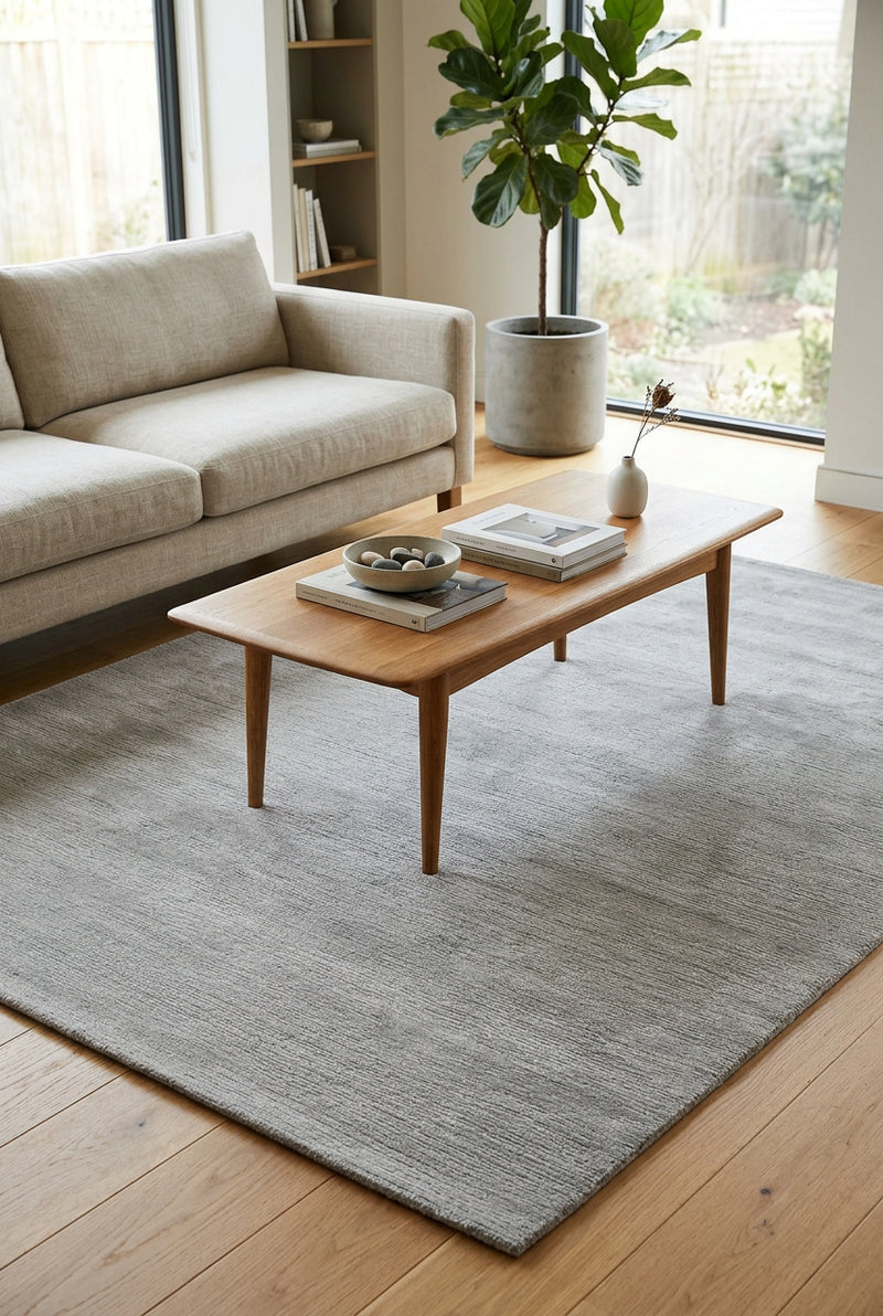 Loki Plain Grey Rug — product photograph 1