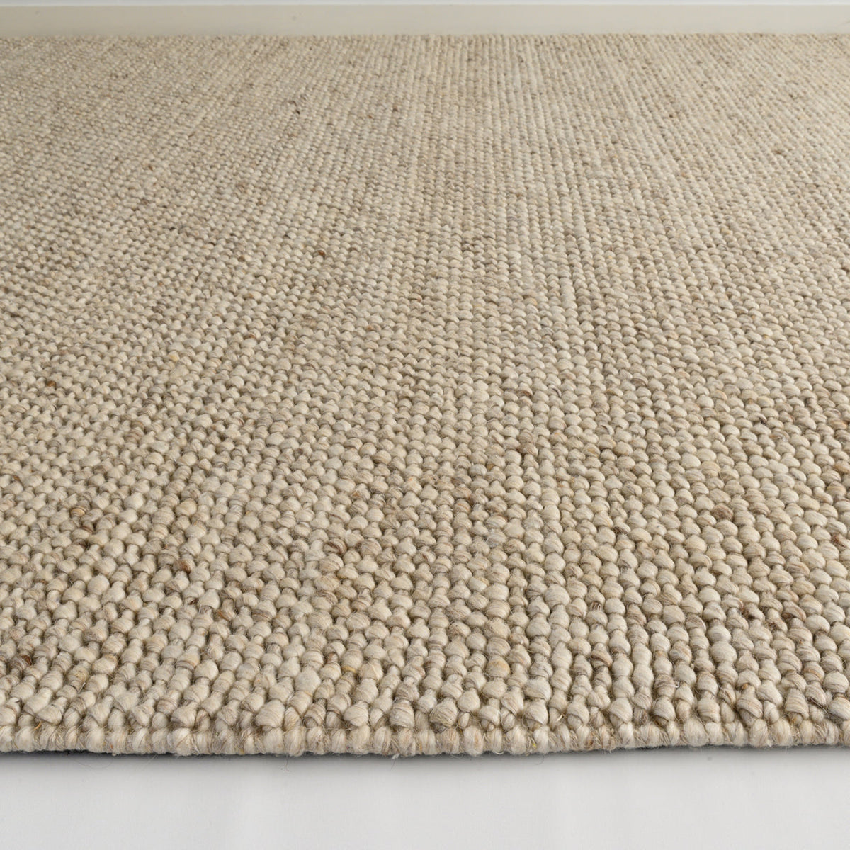 Wayanad Handwoven Wool Beige Rug – product gallery photograph 3