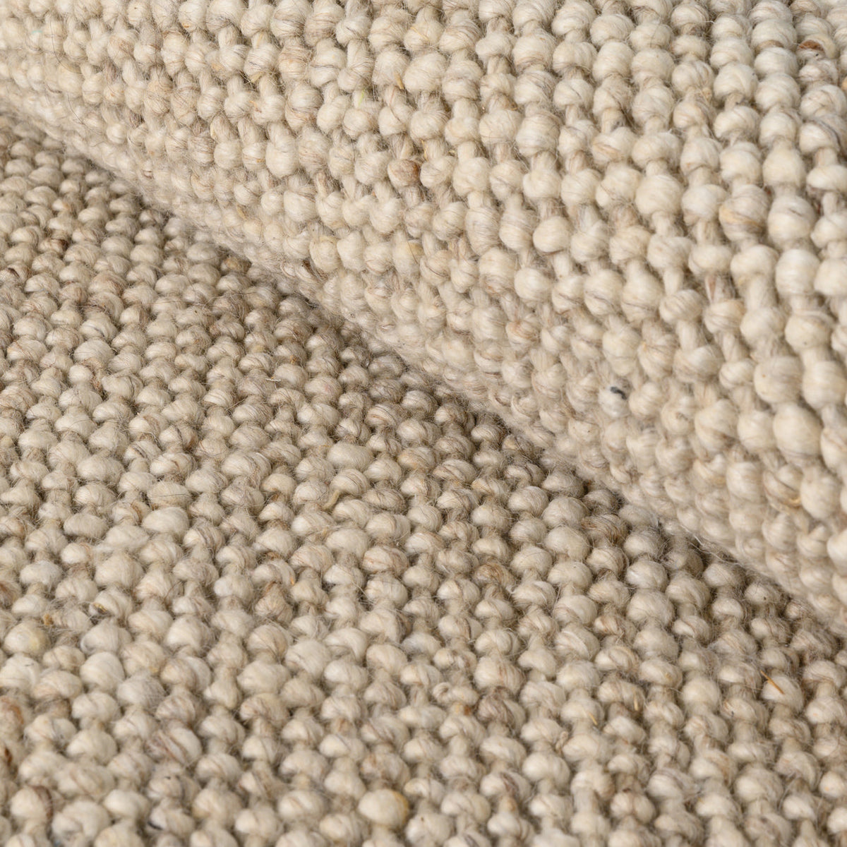 Wayanad Handwoven Wool Beige Rug – product gallery photograph 2