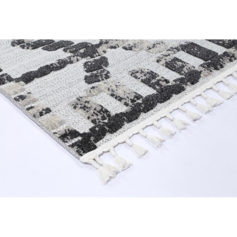 Archer Kasbah Rug Salt – edge and fringe detail