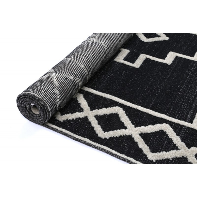 Archer Marrakech Rug Coal – rolled rug perspective