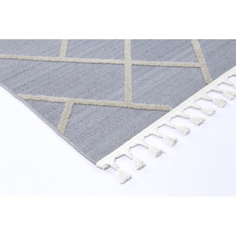 Archer Herring Rug Silver – edge and fringe detail
