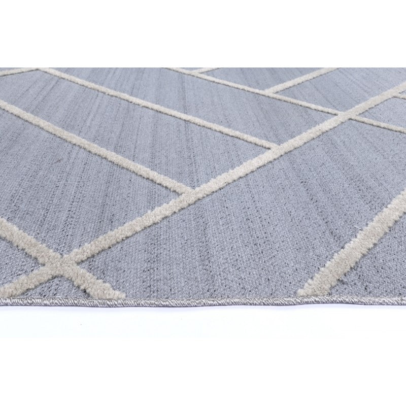 Archer Herring Rug Silver – pattern close-up